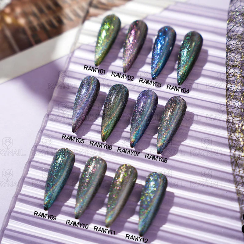 Gel de u&ntilde;as Rainbow Magnetic Cat Eye para manicuras deslumbrantes