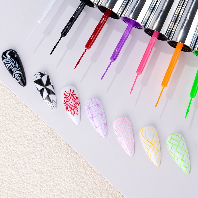 Gel para arte lineal ultrafino: pintura para delineador de u&ntilde;as para dibujo de precisi&oacute;n