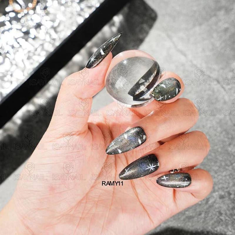 Esmalte en gel Rainbow Shifting Cat Eye - Galaxy Iridescent Nail Art