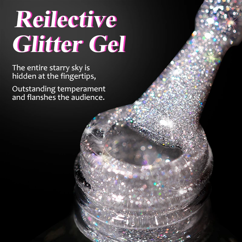 Esmalte en gel con purpurina reflectante Disco