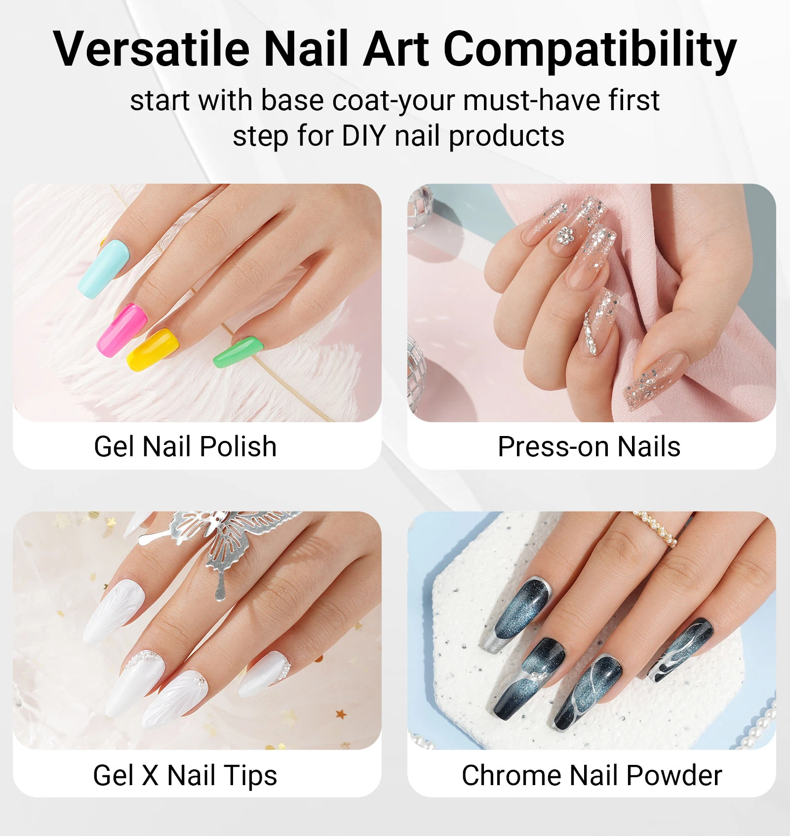 Gel de capa base despegable multiuso para un f&aacute;cil arte de u&ntilde;as DIY